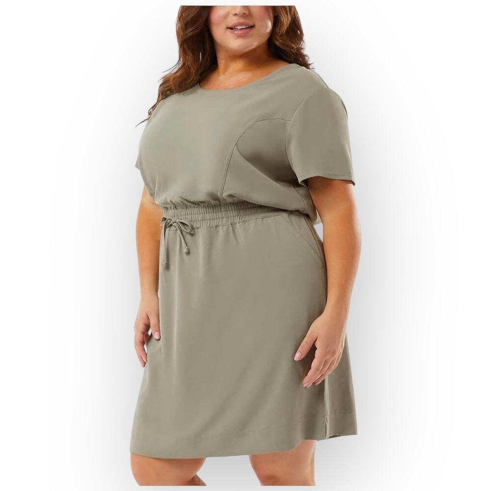 32 Degrees Soft Twill Drawstring Dress Women 3X NWT - Picture 2 of 7